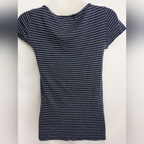 2/$30 Ralph Lauren Fitted Cap Sleeve Tee in Blue and White Nautical-(#548) - Picture 5 of 6